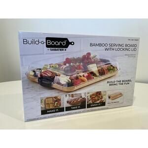 Sabatier Build-a-Board 11" x 14" Bamboo Charcuterie Board with Locking Lid